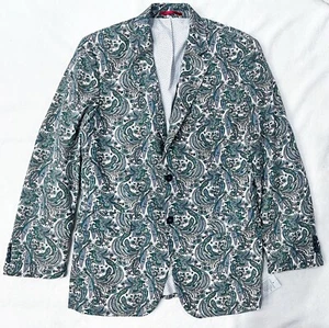 Chaqueta Blazer Alan River Pana Verde Azulado Cachemira 2 Botones Para Hombre Mediana M - Imagen 1 de 7