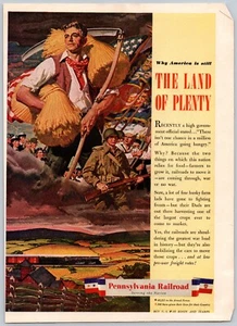 VINTAGE DRUCK WERBEZEIT 1944 PENNSYLVANIA RAILROAD LAND OF PLENTY - Bild 1 von 1