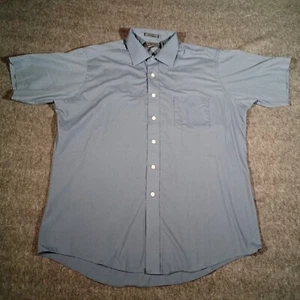 David Taylor Shirt Men Extra 16.5 Blue Short Sleeve Pocket Vintage Single Needle - Picture 1 of 10