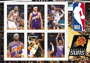 Stamp block NBA Phoenix Suns basketball Palau unpostal issue - Picture 1 of 1