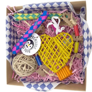 3101 Checker Chew Foraging Box handcrafted by Impeckable Bird Toys Made USA - Picture 1 of 10