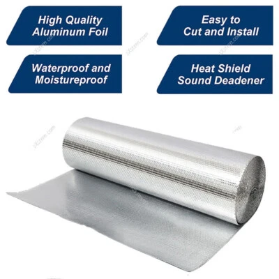 SHOPPINGONLINE365-UK 10m-50m Double Bubble Roll Foil Roof Insulation Shed Commercial Floor Wall Cover