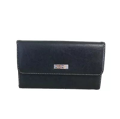 Women's Wallet, Nine & Company Women's Wallet, Black With White Stitching • 12€