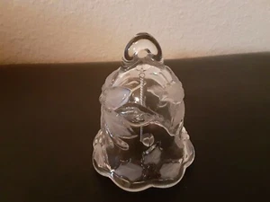 New MIKASA Crystal Clear Glass Floral Bell 4 1/2" T 3 1/2 Diameter - Picture 1 of 5