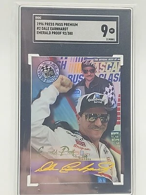 1996 Press Pass Premium Racing Nascar Dale Earnhardt Emerald Proof SP /380 SGC 9 - Image 1 of 4