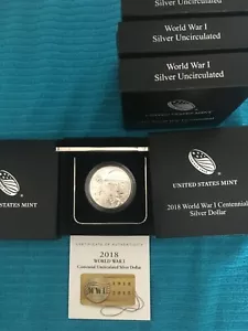 2018 WWI CENTENNIAL UNCIRCULATED SILVER $ from US MINT ( 18CB ) LOW MINTAGE! - Picture 1 of 5