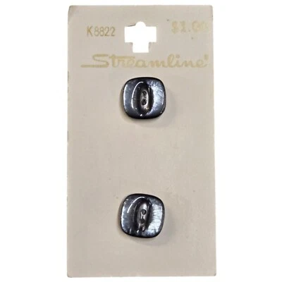 Streamline Vintage Buttons Grey Square 5/8" K8824 Size 24 15mm Decorative Sewing - Image 1 of 4
