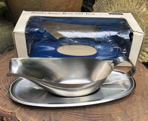 Vintage 1960's Viners studio gravy boat & tray boxed Gerald Benney mid century - Picture 1 of 11