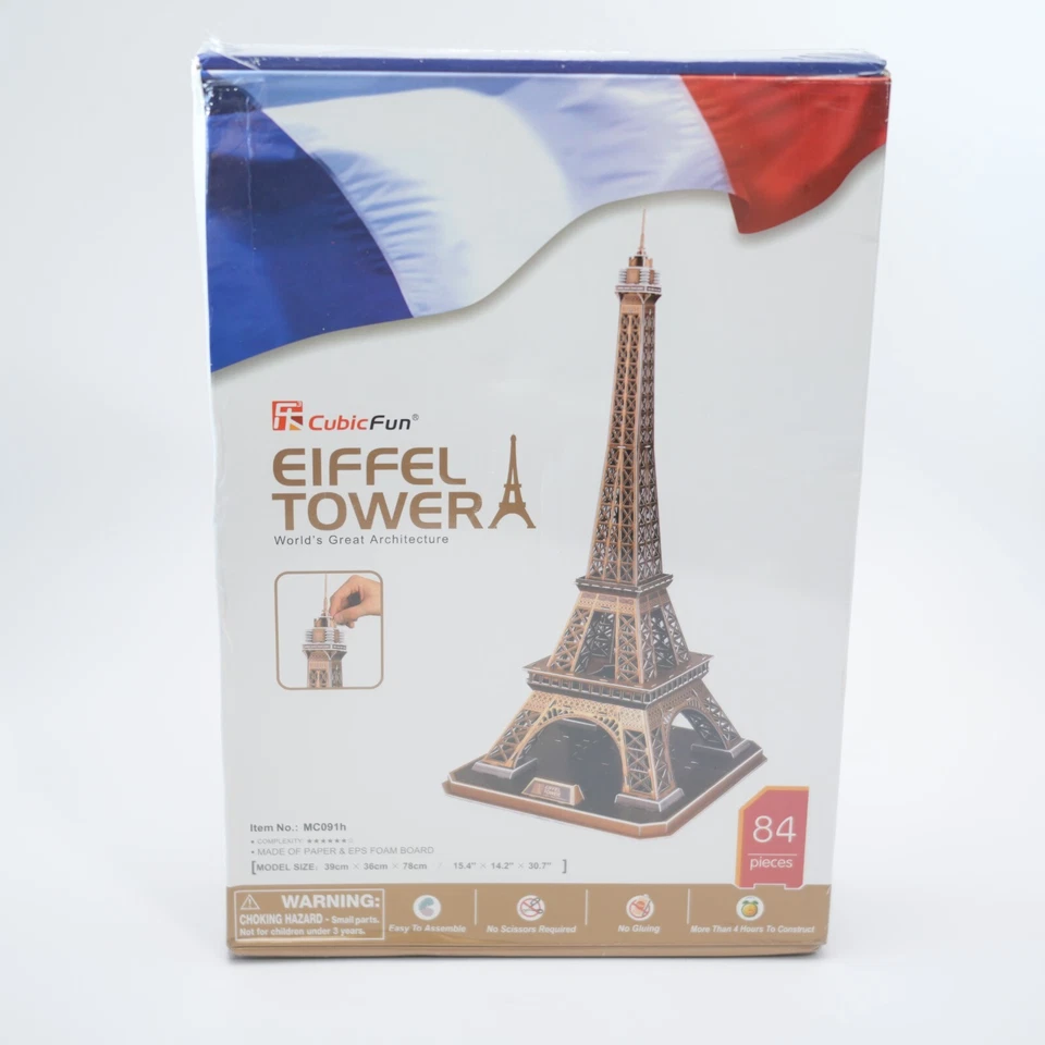 3D Puzzle Eiffel Tower 82 Pieces BRAND NEW Sealed Cubic Fun Architecture Booklet - Image 1 of 1
