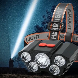 5X LED Headlamp Rechargeable Head Light Flashlight Torch Lamp Outdoor/Camping - Picture 1 of 3