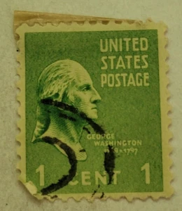 VINTAGE ~ U.S. Postage Stamp ~ George Washington 1789-1797 ~ 1¢ Green Stamp - X1 - Picture 1 of 6