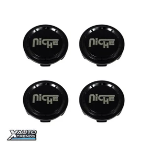 4 x Niche Billet Wheel Center Cap Matte Black w/Gray Logo 1005-22-05MBV - Picture 1 of 1