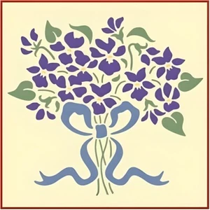 VIOLETTE NOSEGAY SCHABLONE - VIKTORIANISCHE Barockmalerei Vorlage Die kunstvolle Schablone - Bild 1 von 6
