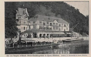 Weser Umschlagsstelle in Hannoversch-Münden - 1906 ~13x8cm - - Bild 1 von 1