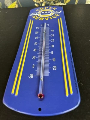 Vintage metal thermometer CHEVROLET Chevy Service Motorcar Corp GM 11.5" x 4" - Image 1 of 4