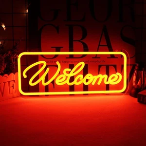 Welcome Neon Sign for Wall Decor，LED Neon Lights for Living Room，birthday、Hal... - Picture 1 of 6