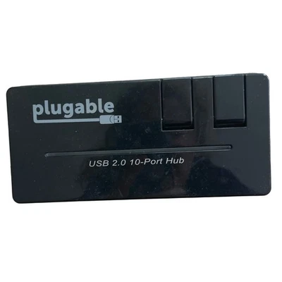 Plugable USB Hub 10 Port USB 2.0 Two Flip-Up Ports POWER ADAPTER NOT INCLUDED - Image 1 of 4