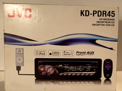 JVC KD-PDR45 Car Stereo AM/FM CD Player Radio Receiver Detachable Face + Remote. - Image 1 of 4