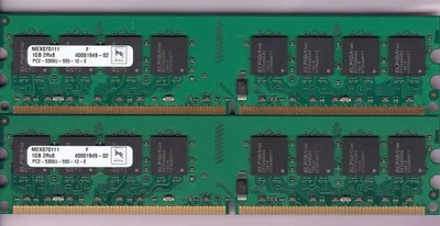 2GB 2x1GB PC2 5300 ELPIDA MEX070111 40001949-02 DDR2-667 Desktop Ram Memory Kit - Image 1 of 2
