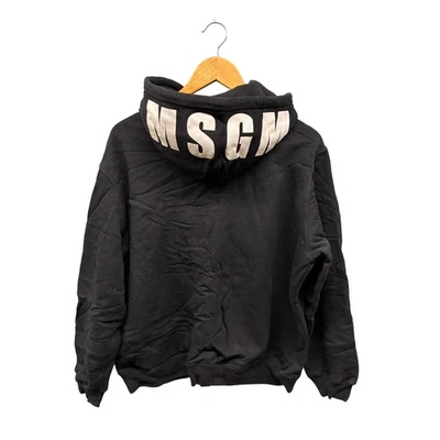 MSGM Milano Women's XS Black Logo Hoodie Sweatshirt Pullover Comfy Streetwear - Изображение 1 из 4