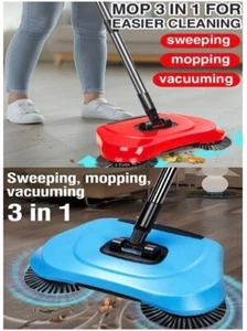 3-in-1 Manual Broom, Vacuum & Mop Combo – Long Handle Floor Cleaner for Hardwood - Picture 1 of 47