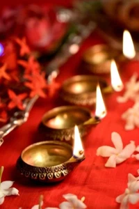 2 Brass Decorative Oil Lamp Kuber Engrave Diyas Diya Hindu Rituals Tika Puja - Picture 1 of 7