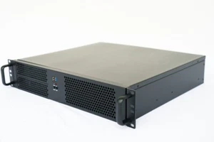 TGC-24390 Rack Mountable Server Chassis Case 2U 390mm Short Depth ATX PSU Window - Picture 1 of 6