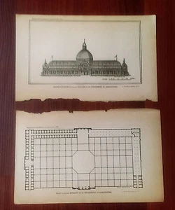 1880 Architectural Plan and South Elevation of Dept of Agriculture Bldg - Bild 1 von 1