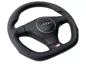 AUDI A4 S4 8E B6 Leder Lenkrad Lederlenkrad mit AirBag Abgeflacht S-Line - Bild 1 von 12