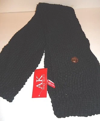 Cachecol de bolso feminino longo Anne Klein preto, O/S - Imagem 1 de 3