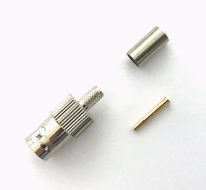 Paquete de 5 conectores coaxiales BNC hembra crimpado RF para RG-58 RG-141 LMR-195 - Imagen 1 de 3
