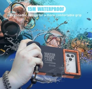 Cell Phone Waterproof Case Diving Camera Cover for iPhone 12 11 X Samsung Note10 - Picture 1 of 6