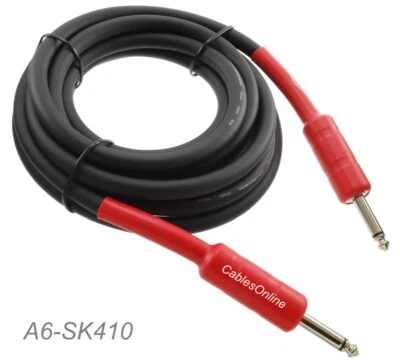 Cable de altavoz de cable 10 pies 1/4" macho/macho cerdo 8 mm/OD 14-AWG, A6-SK410 Foto 1 de 3