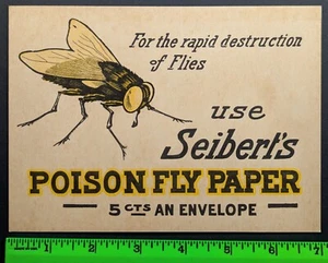 Vintage Seibert's Poison Fly Paper Advertising Sign - Picture 1 of 2