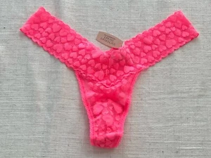 VINTAGE VICTORIA'S SECRET The LaCie One Size Stretch Heart Thong Panty OS M L XL - Picture 1 of 6