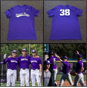 Men's Nike TCU Horned Frogs NCAA D1 Baseball Team Player Issued Shirt #38 - L - Picture 1 of 7