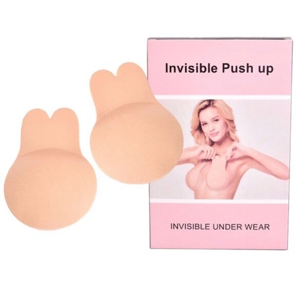 Bunny Invisible Push Pull Up Sticky Bra Set Nude - Image 1 of 1