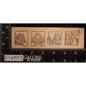 Darcies Rubber R-4547 THANKSGIVING FALL SCARECROWS COLLAGE CORN BIRD BORDER 2186 - Picture 1 of 3