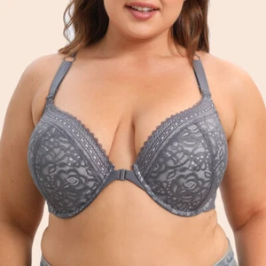 Women Plus Size Bra Full Cup Underwired Bra Firm Hold Front Closure 38-46 BCDEFG - Picture 1 of 13