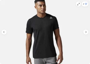 Reebok Men's Short Sleeve Active Tee Shirt (Black, Size: XL) NWT - Picture 1 of 4