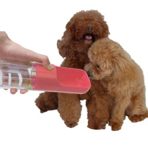 Portable Pets Dog Water Bottle Travel Outdoor Water Drink Dispenser Bowl Feeder - Picture 1 of 11