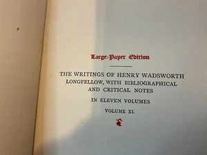 Antique book 1896 The Writings Of Henry Wadsworth Longfellow No 221 Of 500 - Picture 1 of 11
