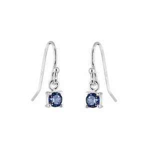 Sterlingsilber Saphir CZ September Geburtsstein hängende Ohrringe - Bild 1 von 8