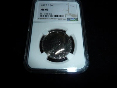 1987-P 50 cent MS63 NGC - Image 1 of 4