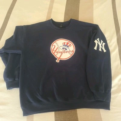 New York NY Yankees Navy Blue MLB Baseball Pullover Sweatshirt Unisex New - Image 1 of 4