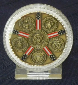 Neuwertig Präsident Barack Obama Bronzemedaillon mit allen militärischen Zweigen - Bild 1 von 3
