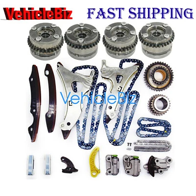 Kit de cadena de distribución M278 + 4 ajustadores de árbol de levas para Mercedes-Benz W212 GLE500 S500 Foto 1 de 4