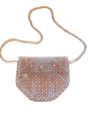 Cartera J Crew Rosa Limonada Cuentas Rosa Blanco Cruz Correa para el Hombro Foto 1 de 4