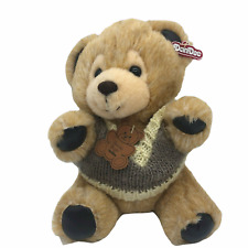 Teddy Bear in Sweater Vest Vintage Plush Dan Dee Special Tough Stuffed Animal 9"