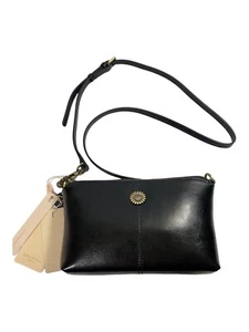 Bolso Bandolera Kalunma Negro 100% Cuero Suave Rico en Aceite Bolso de Latón Dijes Nuevo con Etiquetas - Imagen 1 de 16